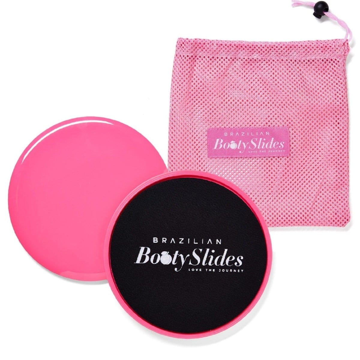 Pink Brazilian Booty Slides with matching mesh carrying bag